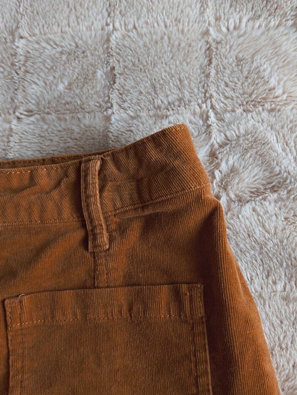 SO Tan Corduroy Button Up Skirt